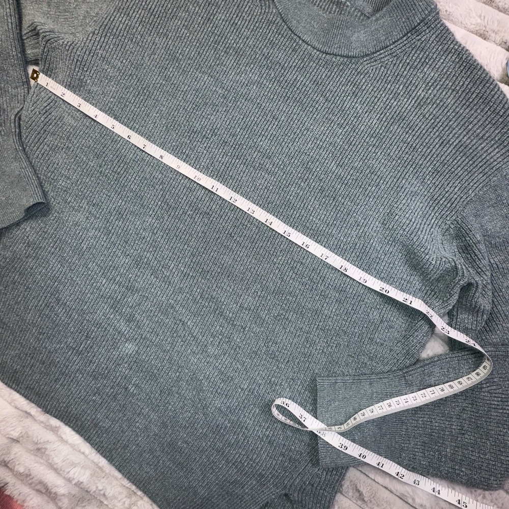Lululemon Sweater Womens 8 Merino Wool-Blend Ribbed Crewneck Teal Green boxy fit - Picture 4 of 9